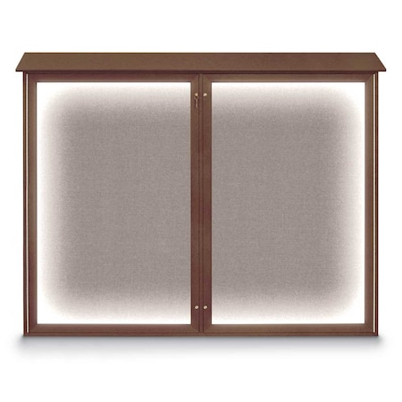 United Visual Products Double Door Enclosed Indoor Letterboard UV1127-WHITE-BURGUNVL